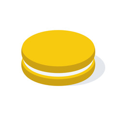 Macarons dessert cake. Vector 3d isometric color icon new flat style. Creative illustration, idea for infographics.