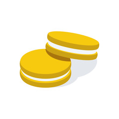 Macarons dessert cake. Vector 3d isometric color icon new flat style. Creative illustration, idea for infographics.
