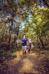 Obraz premium Cardio exercise - couple running or jogging.