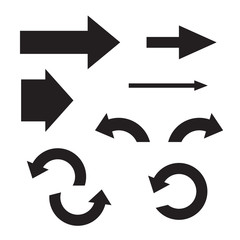 Arrow mark icons. Collection of stlylized arrow signs