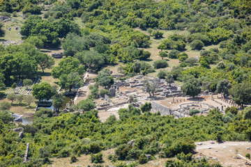 Fototapeta na wymiar Ancient city of Kaunos, Dalyan valley, Turkey. Kaunos (Latin: Caunus) was a city of ancient Caria and in Anatolia, a few km west of the modern town of Dalyan, Muğla Province, Turkey.