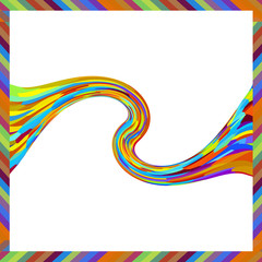 Abstract colorful dynamic rainbow wave communication technology template 