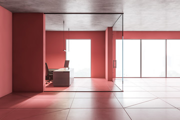 Red loft CEO office interior
