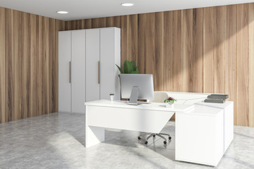 Naklejka na ściany i meble Modern wooden CEO office interior