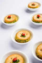 homemade salted Biscuit chat or sandwich for kids or starers for guests