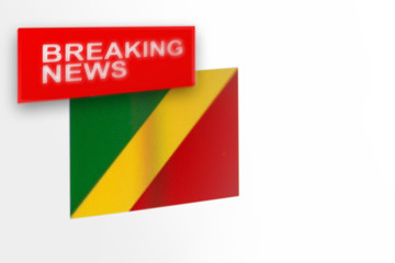 Breaking news, Republic Of Congo country's flag and the inscription news
