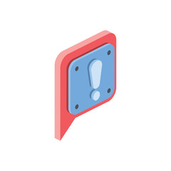 Speech bubble chat icon. flat 3d vector isometric style, isolated illustration creative design idea. 