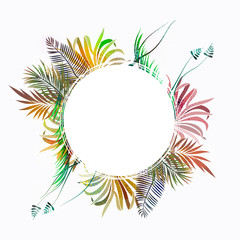 Obraz premium Fresh abstract leaves vector border.