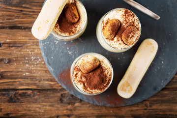Homemade Italian dessert tiramisu
