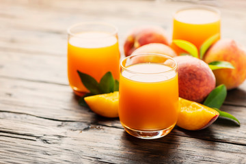 Fresh natural peach juice