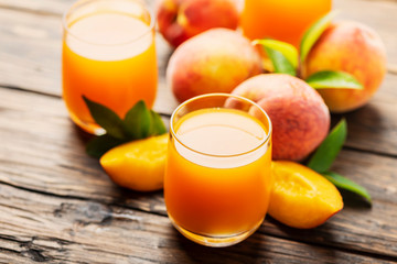 Fresh natural peach juice