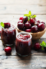 Homemade cherry jam