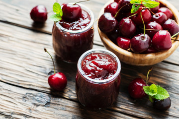 Homemade cherry jam