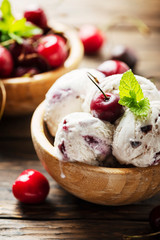 ice-cream with cherry