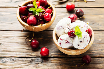 ice-cream with cherry
