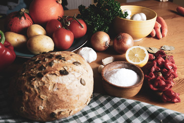 Healthy ingredients, natural food, background