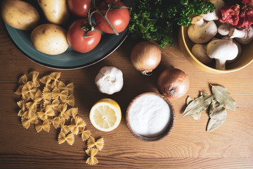 Healthy ingredients, natural food, background