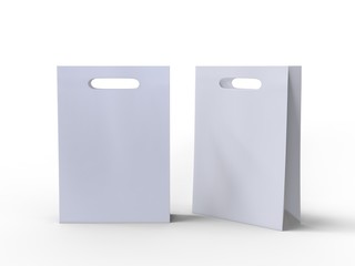 Blank template of shopping Paper Bag 3d illustration for branding design and mock up.