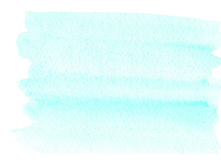 light blue watercolor background painted with a brush on white paper, reminiscent of the summer sky or the sea, which is perfect for any designer in different works