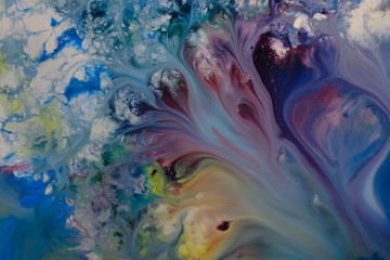 Colorful fluid art, abstract acrylic background,  abstract fluid acrylic painting