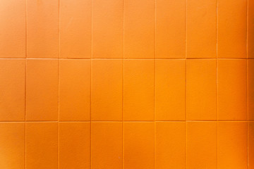 Tiles painted orange, detail of a wall