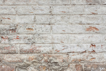 Grunge brick wall of the old house. Textured background