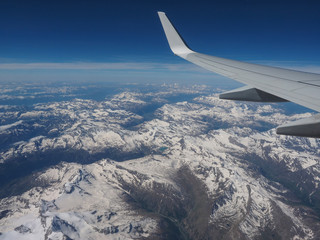 Naklejka na ściany i meble aerial view of Alps mountain