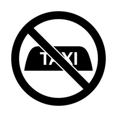 No or stop sign. Taxi icon. Client transportation sign. Passengers car symbol. Caution prohibited ban stop symbol. No icon design. Vector