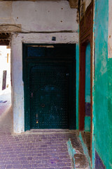 Old door in old Moroccan city