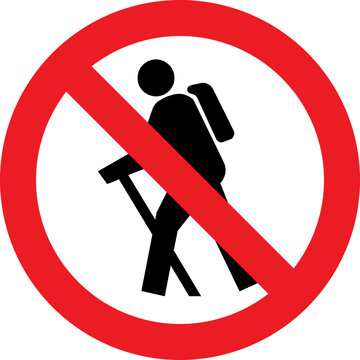 No Hiking Sign