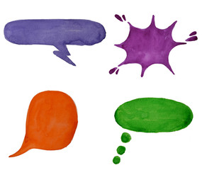 Watercolor Speech Bubbles Clipart
