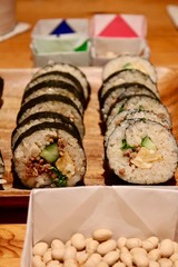 節分 恵方巻きと豆まき