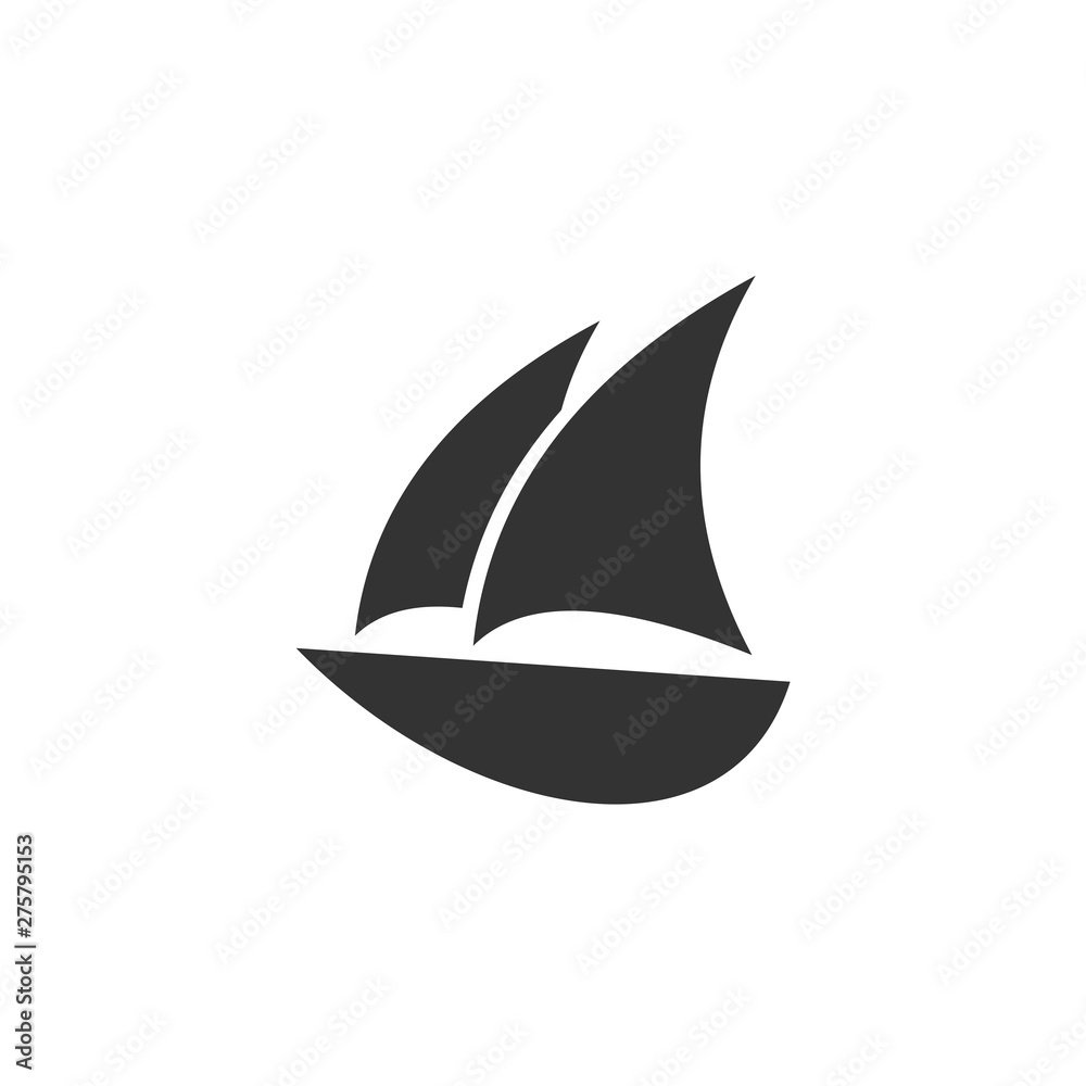 Poster sailing icon template black color editable. sailing symbol vector sign isolated on white background.