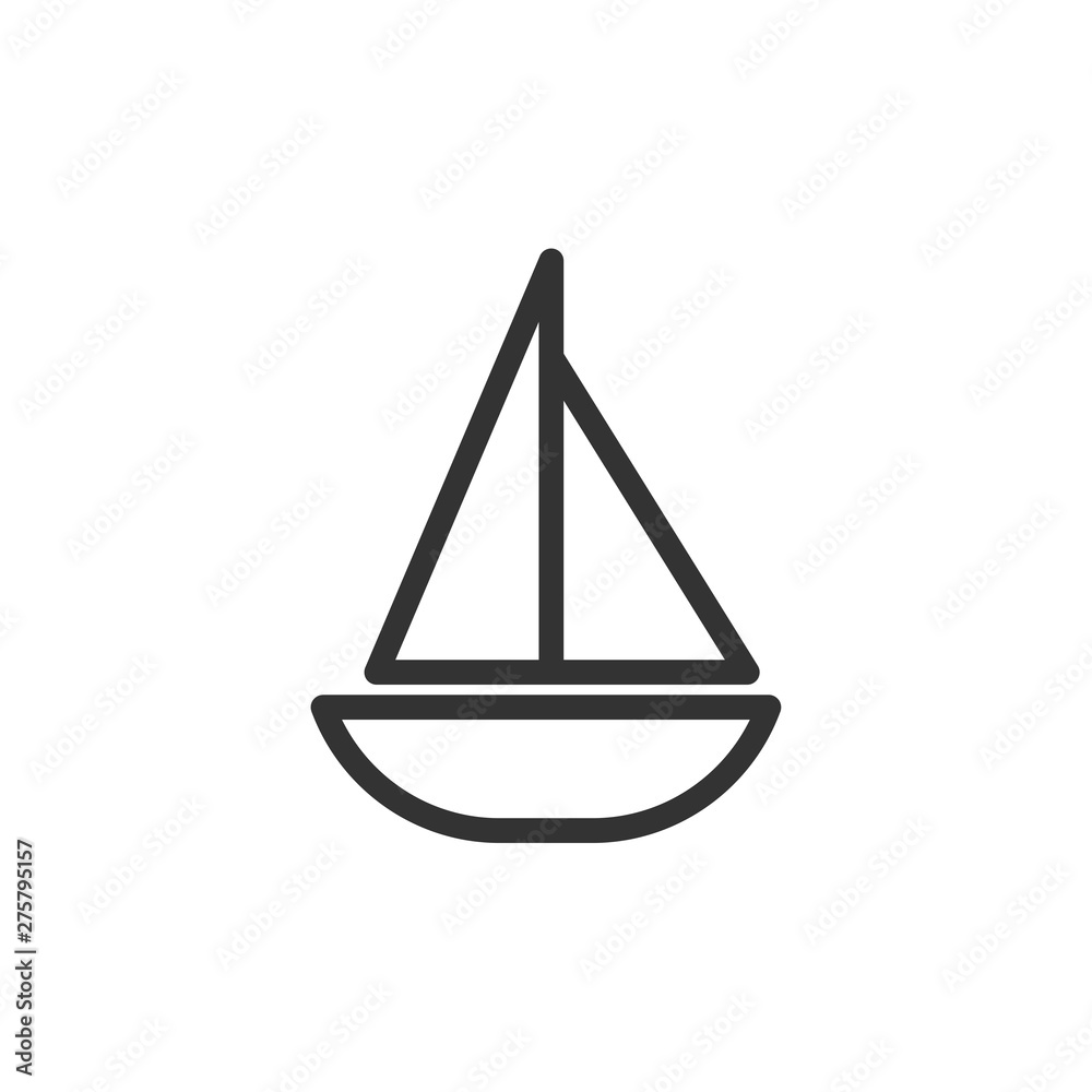 Poster Sailing icon template black color editable. Sailing symbol vector sign isolated on white background. Simple logo vector illustration for graphic and web design.