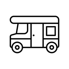 Camping car vector, Summer Holiday related line icon