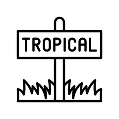 Tropical sign vector, Summer Holiday related line icon