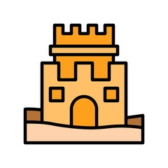 Sand castle vector, Summer Holiday related filled icon