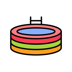 Rubber pool vector, Summer Holiday related filled icon
