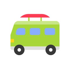 Surf van vector, Summer Holiday related flat icon