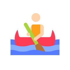 Canoe boat vector, Summer Holiday related flat icon