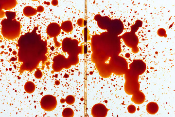 Blood drops on the floor.