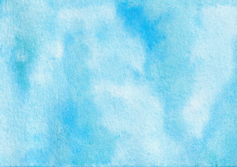 Hand drawn watercolor abstract blue background