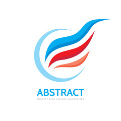 Abstract shape wing - vector logo design. 