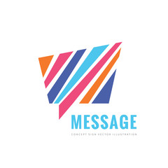 Message concept vector logo template design. Consult creative sign. Talking chat icon.
