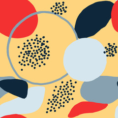 Colorful Seamless Pattern with Different Geometric Shapes