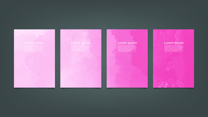 Pink watercolor Brochure template for you design,vector.