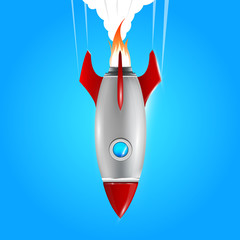 Rocket, icon. Space rocket launch. Rocket background, product cover, Startup creative idea. Isometric vector illustration EPS 10.