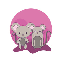 cute mouses animals isolated icon
