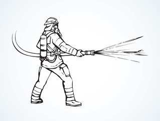 Firefighter. Vector drawing