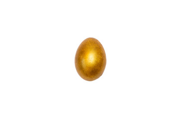 Golden egg on white background, isolate. Concept of wealth